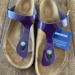 Birkenstock Glossy Purple Sandals (thong style)